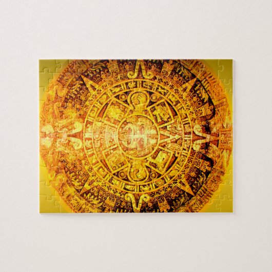Aztec Calendar Gold Effect Legpuzzel (Horizontaal)