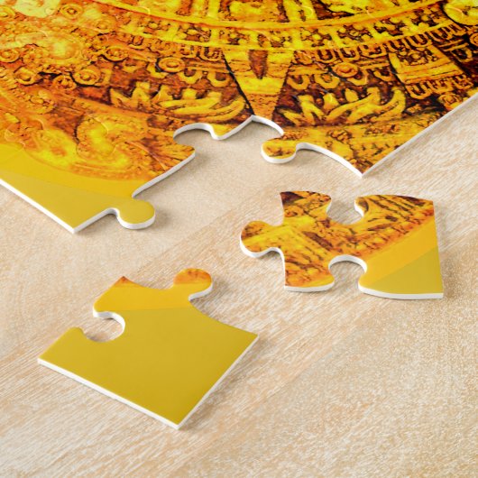 Aztec Calendar Gold Effect Legpuzzel (Zijkant)