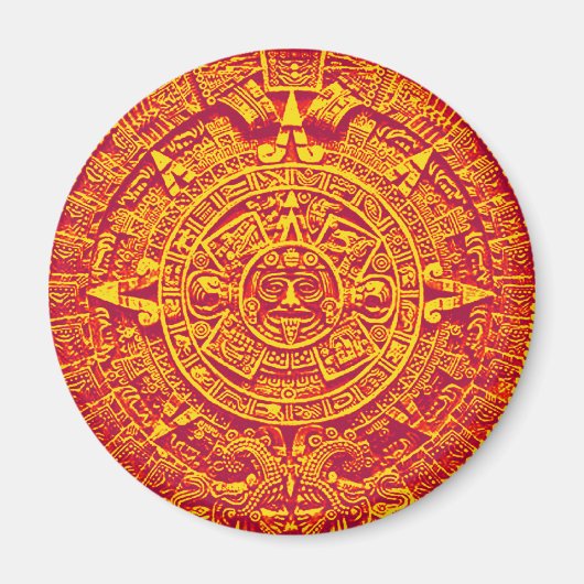 Aztec Calendar - Gold Magneet (Voorkant)