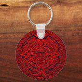 Aztec Calendar - Red Sleutelhanger (Voorkant)