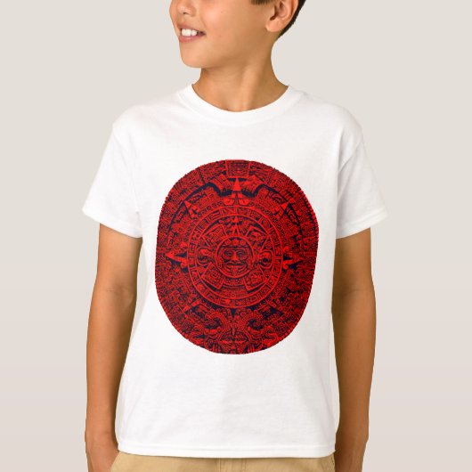 Aztec Calendar - Red T-shirt (Voorkant)