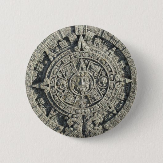Aztec Calendar Ronde Button 5,7 Cm (Voorkant)