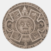 Aztec Calendar Ronde Sticker (Voorkant)