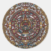 Aztec Calendar Ronde Sticker (Voorkant)
