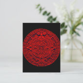 Aztec Calendar - (rood) briefkaart (Staand voorkant)