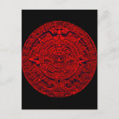 Aztec Calendar - (rood) briefkaart (Voorkant)