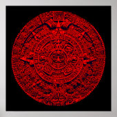 Aztec Calendar (rood) Poster (Voorkant)