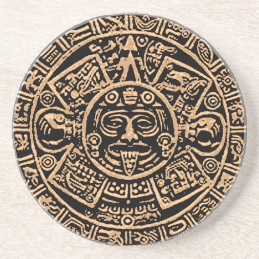 Aztec Calendar Sandstone Onderzetter (Voorkant)