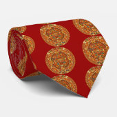 Aztec Calendar Stone of Sun Stone of Mexico. Stropdas (Opgerold)