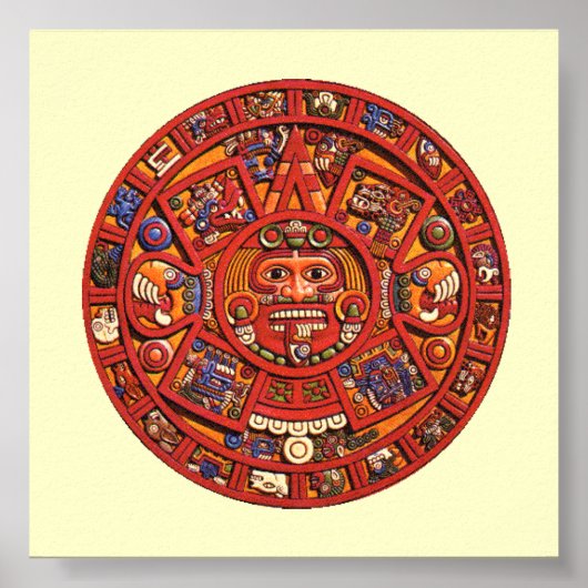 Aztec Calendar Stone - poster/print Poster (Voorkant)