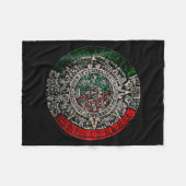 Aztec Calendar Sun Stone Mexican Art Carving Maya Fleece Deken (Voorkant (Horizontaal))