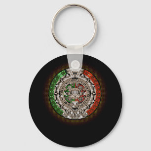 Aztec Calendar Sun Stone Mexican Art Carving Sleutelhanger