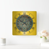 Aztec Calendar Vierkante Klok (Huis)