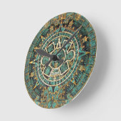 Aztec Calendar Wall Clock Ronde Klok (Hoek)