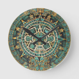 Aztec Calendar Wall Clock Ronde Klok