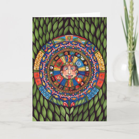 Aztec Calendar Wenskaart Kaart (Voorkant)