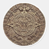 Aztec Calender Ronde Sticker (Voorkant)