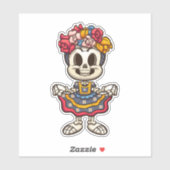 Aztec Catrina Skeleton Sticker (Vel)