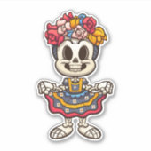 Aztec Catrina Skeleton Sticker (Voorkant)