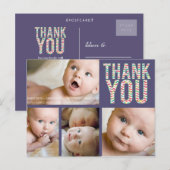 Aztec Chevron Foto Baby Bedankt Post Kaart (Voorkant / Achterkant)