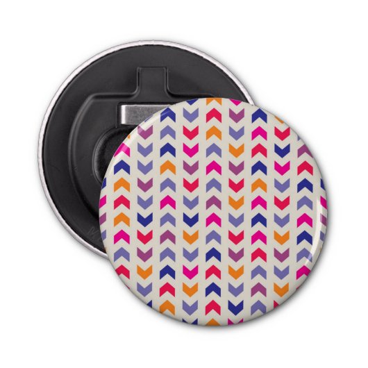 Aztec Chevron kleurig patroon Button Flesopener (Voorkant)