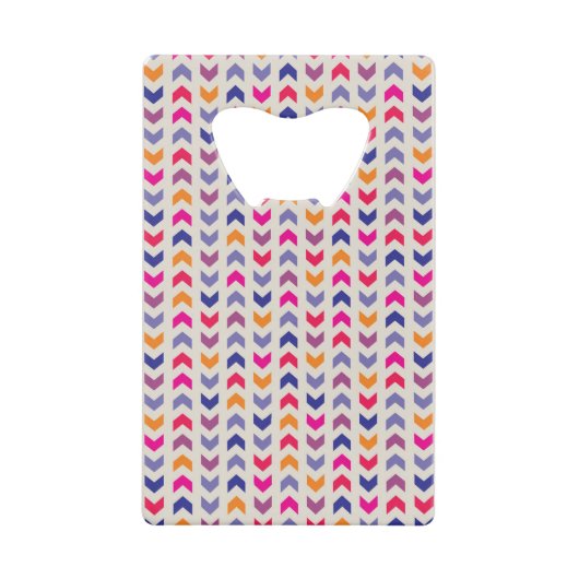 Aztec Chevron kleurig patroon Creditkaart Flessenopener (Voorkant)