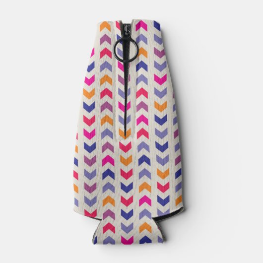 Aztec Chevron kleurig patroon Flesjeskoeler (Achterkant)