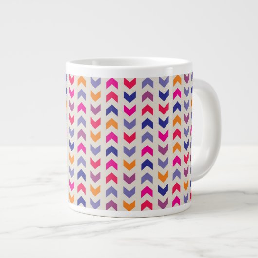 Aztec Chevron kleurig patroon Grote Koffiekop (Voorkant rechts)