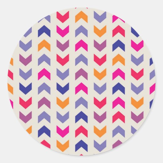 Aztec Chevron kleurig patroon Ronde Sticker (Voorkant)