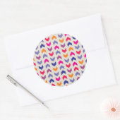 Aztec Chevron kleurig patroon Ronde Sticker (Envelop)