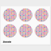 Aztec Chevron kleurig patroon Ronde Sticker (Vel)
