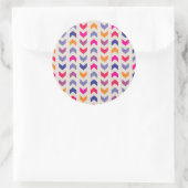 Aztec Chevron kleurig patroon Ronde Sticker (Tas)
