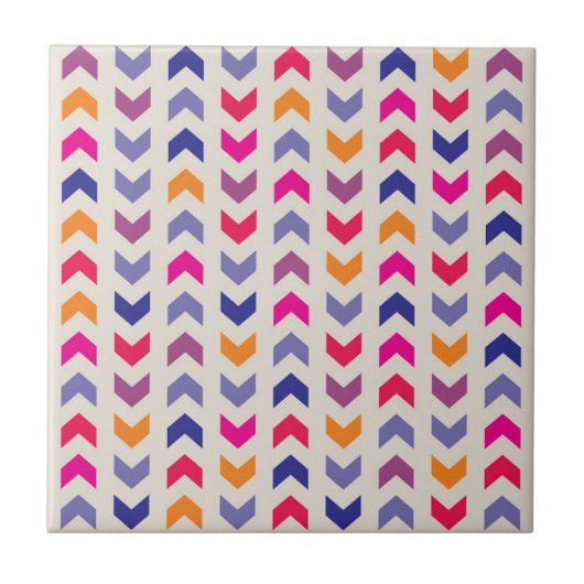 Aztec Chevron kleurig patroon Tegeltje (Voorkant)