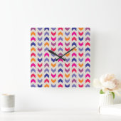 Aztec Chevron kleurig patroon Vierkante Klok (Huis)