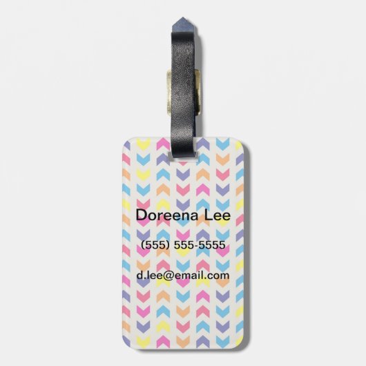 Aztec Chevron kleurrijk Bagagelabel (Achterkant verticaal)