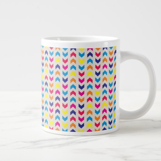 Aztec Chevron kleurrijk Grote Koffiekop (Rechts)