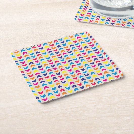 Aztec Chevron kleurrijk Kartonnen Onderzetters (Schuin)