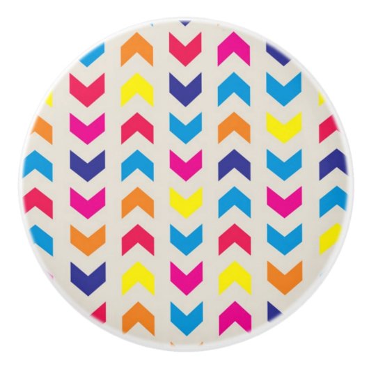Aztec Chevron kleurrijk Keramische Knop (Voorkant)