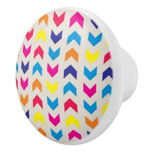 Aztec Chevron kleurrijk Keramische Knop (Rechts)