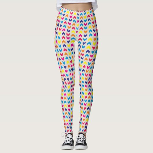 Aztec Chevron kleurrijk Leggings (Voorkant)