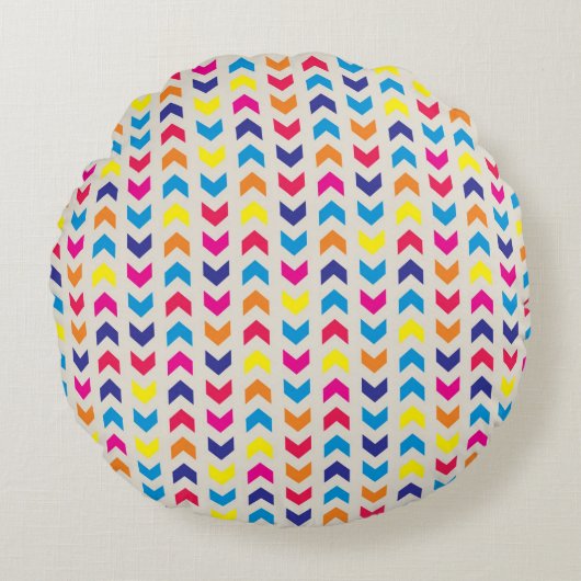 Aztec Chevron kleurrijk Rond Kussen (Voorkant)