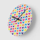Aztec Chevron kleurrijk Ronde Klok (Hoek)