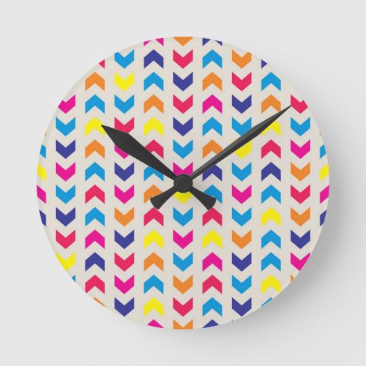 Aztec Chevron kleurrijk Ronde Klok (Voorkant)