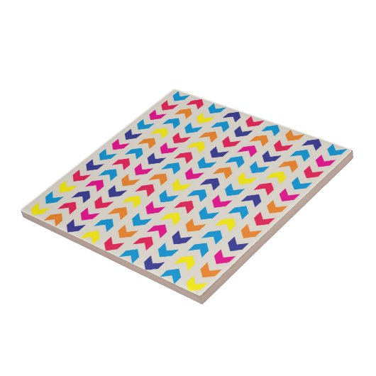 Aztec Chevron kleurrijk Tegeltje (Zijkant)