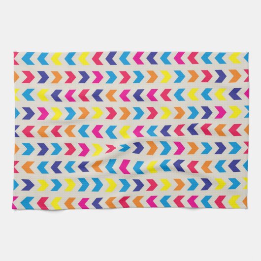 Aztec Chevron kleurrijk Theedoek (Horizontaal)