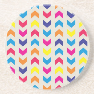 Aztec Chevron kleurrijk Zandsteen Onderzetter