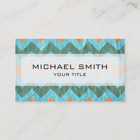 Aztec-chevron zigzag-patroon leder #6 visitekaartje (Voorkant)