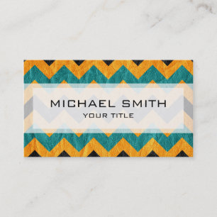 Aztec chevron zigzagpatroon leder #10 visitekaartje