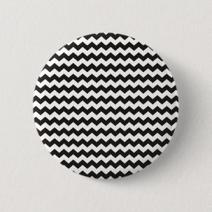 Aztec Chevron zwarte en witte zigzag strepen Ronde Button 5,7 Cm