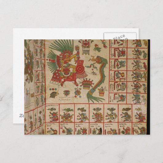 Aztec Codex Borbonicus Briefkaart (Voorkant / Achterkant)